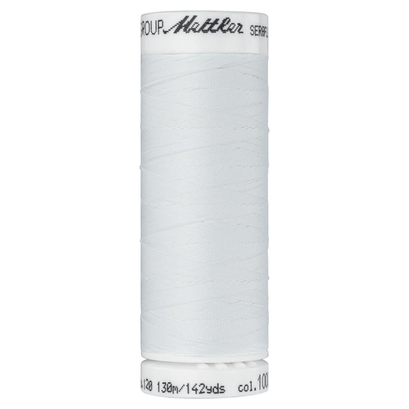Fil à coudre stretch Mettler "Seraflex“ - 130m - col. 1000/Eggshell