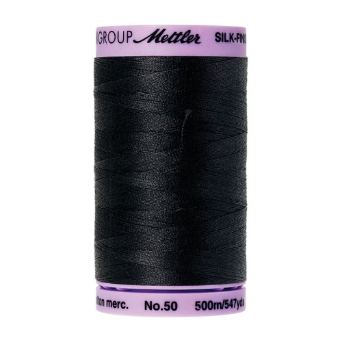Nähgarn Baumwolle Mettler "Silk-Finish“ - 500m - col. 4000/black