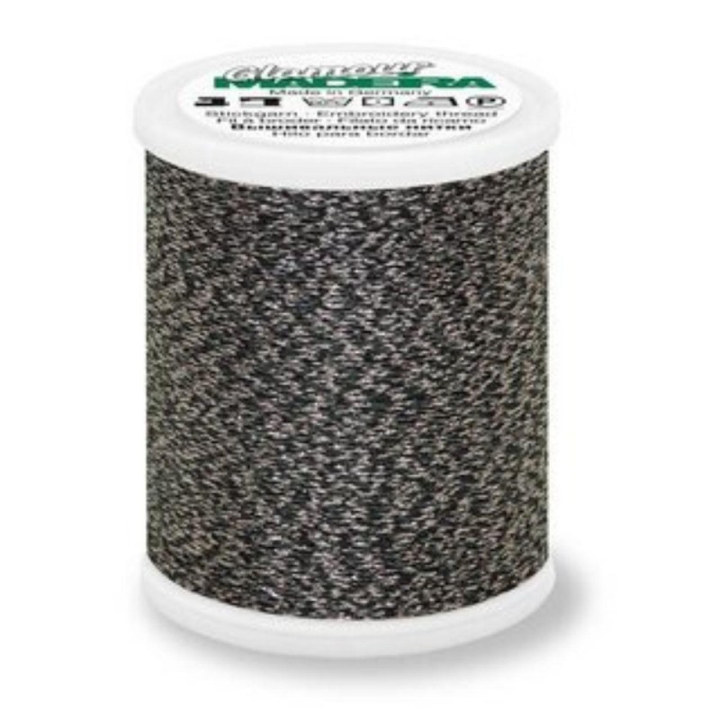 Fil à coudre effet métallique Madeira “Glamour 12” 200m – col. 3262/Graphite