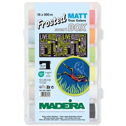 Scatola filo da ricamo "Frosted Matt" - 18x500m