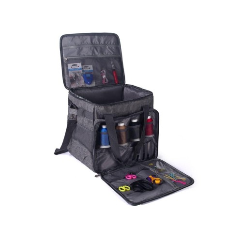 Borsa per Overlock con motivo trapuntato grigio (compatibile con trolley)