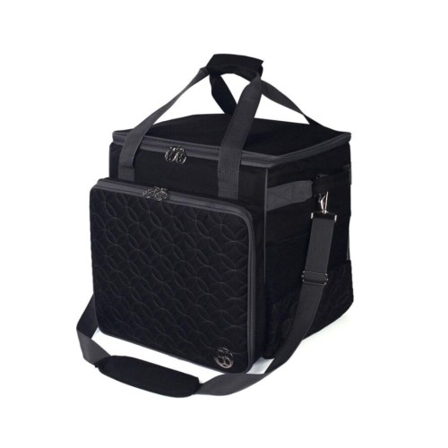 Sac pour surjeteuse Motif quilt noir - sac de transport rembourré