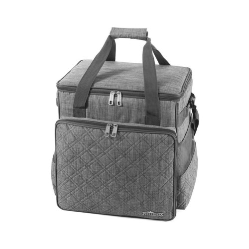 Sac pour surjeteuse Motif quilt gris (compatible avec les valises à roulettes)