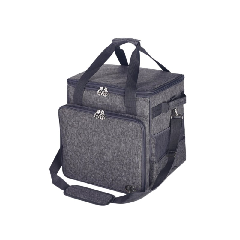 Borsa per Overlock con motivo trapuntato grigio (compatibile con trolley)