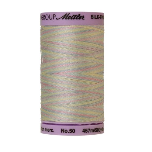 Filo per cucire Multicolore Mettler "Silk-Finish“ - 457m - col.  9826/Baby Blanket