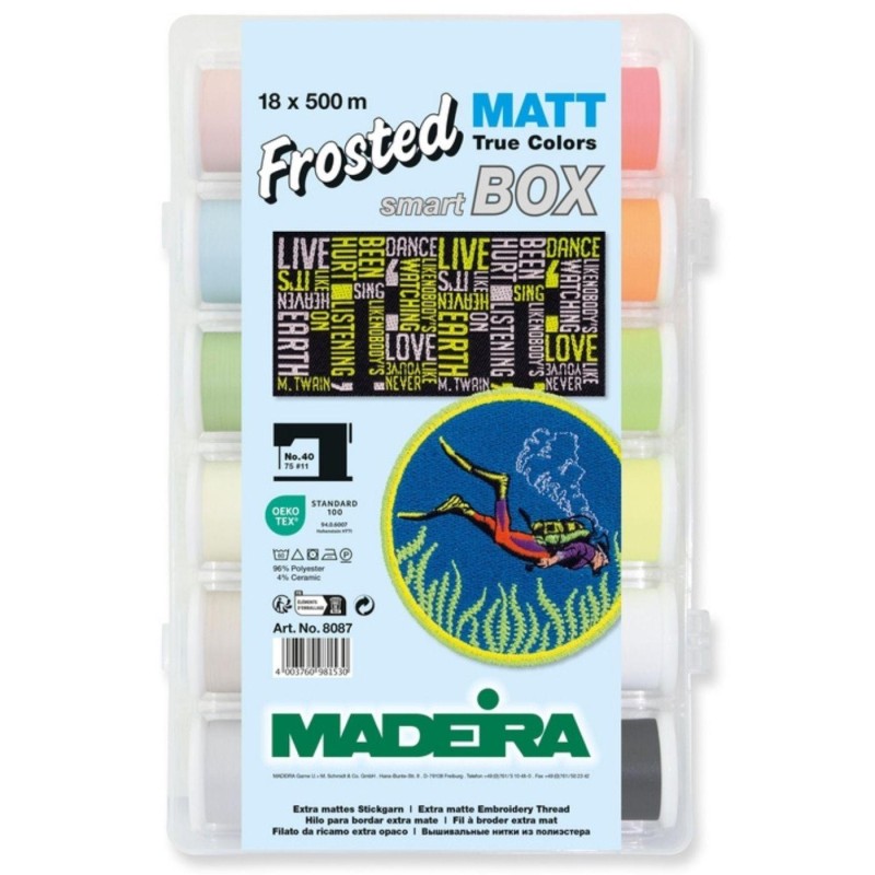 Boîte fil de broderie "Frosted Matt" - 18x500m