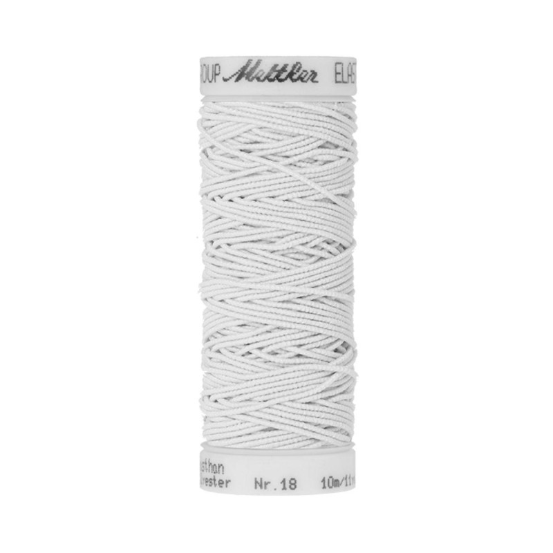 Fil à coudre élastique Mettler "Elastic“ - 10m - col. 2000/White