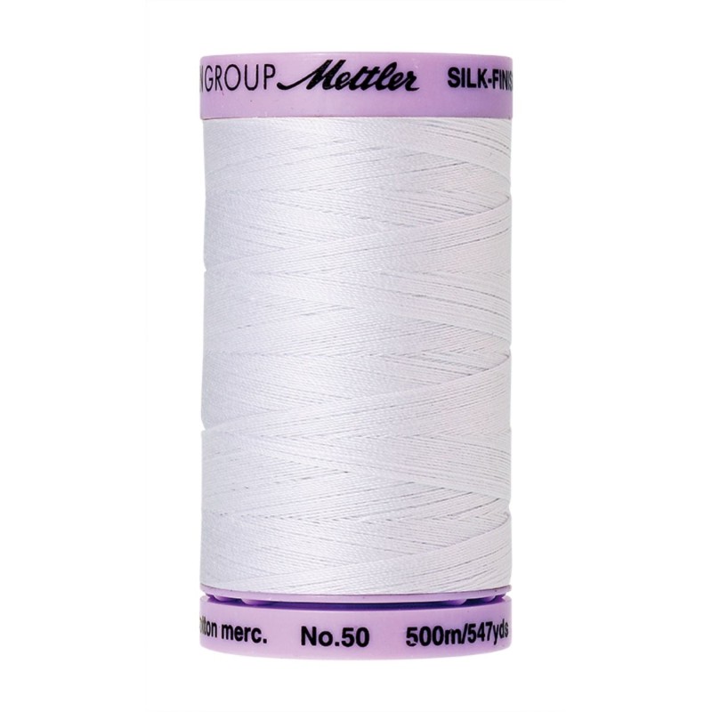 Filo per cucire cottone Mettler "Silk-Finish“ - 500m - col. 2000/white