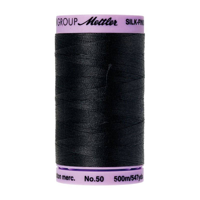 Filo per cucire cottone Mettler "Silk-Finish“ - 500m - col. 4000/black