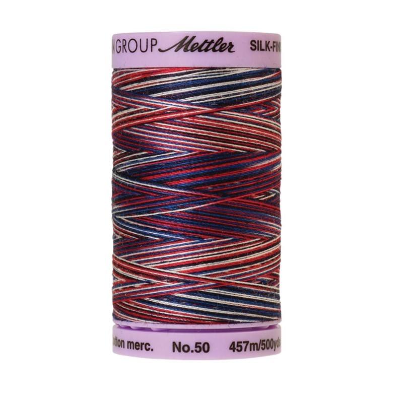 Filo per cucire Multicolore Mettler "Silk-Finish“ - 457m - col.  9823/Patriotic