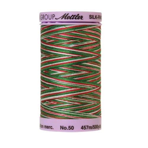 Filo per cucire Multicolore Mettler "Silk-Finish“ - 457m - col.  9825/Seasons Greetings