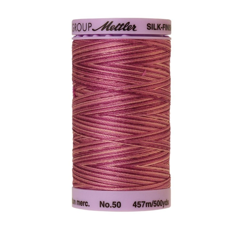 Filo per cucire Multicolore Mettler "Silk-Finish“ - 457m - col.  9839/Pink Flox