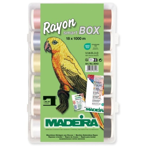 Box Stickfaden Madeira "Rayon" - 18x1000m