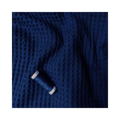 Piqué gaufré bleu marine