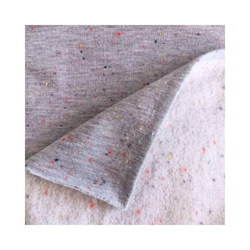 Tissu molletonné gris chiné