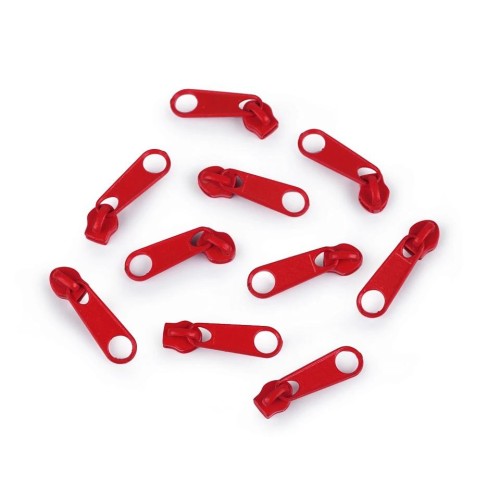 Cursore per cerniera a spirale n. 3 Rosso