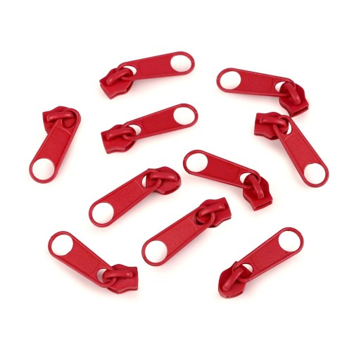 Cursore per cerniera a spirale n. 5 Rosso