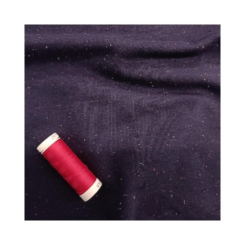 Tessuto felpato blu navy mélange